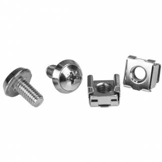 StarTech.com Rack Screws - 20 Pack - Installation Tool - 12 mm M6 Screws - M6 Nuts - Cabinet Mounting Screws and Cage Nuts (CABSCRWM620) Skruer og møtrikker for rack Sølv