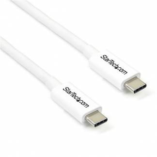 StarTech.com 20Gbps Thunderbolt 3 Cable - 6.6ft/2m - White - 4k 60Hz - Certified TB3 USB-C to USB-C Charger Cord w/ 100W Power Delivery (TBLT3MM2MW) Thunderbolt kabel 2m