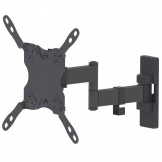Manhattan TV & Monitor Mount, Wall, Full Motion, 1 screen, Screen Sizes 13-42, Black, VESA 75x75 to 200x200, Max 20kg, Tilt & Swivel with 3 Pivots, Lifetime Warranty