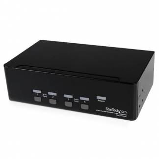 StarTech.com 4-Port Dual KVM  Audio for DVI Computers - Built-in USB Hub (SV431DD2DUA) KVM / audio / USB switch Desktop