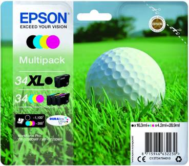 Epson 34 Multipack Sort Gul Cyan Magenta