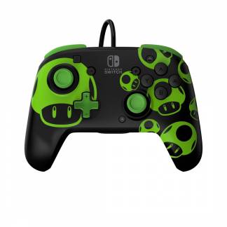 PDP REMATCH 1-Up Glow in the Dark Controller Nintendo Switch, Nintendo Switch OLED Sort
