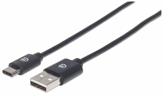 Manhattan USB 2.0 USB Type-C kabel 3m Sort