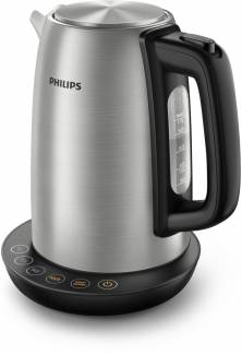 Philips Avance Collection Elkedel 1.7liter 2.2kW Metal/sort b&oslash;rstet metal