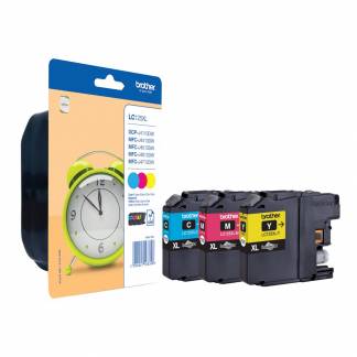 Brother LC 125XL Rainbow Pack Gul Cyan Magenta 1200 sider Bl&aelig;k