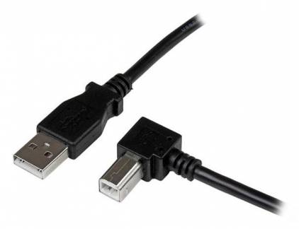 StarTech.com 1m USB 2.0 A to Right Angle B Cable Cord - 1 m USB Printer Cable - Right Angle USB B Cable - 1x USB A (M), 1x USB B (M) (USBAB1MR) USB-kabel 1m Sort