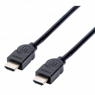 Manhattan HDMI Cable, 4K@30Hz (High Speed), 1.5m, Male to Male, Black, Ultra HD 4k x 2k, Fully Shielded, Gold Plated Contacts, Lifetime Warranty, Polybag HDMI-kabel 1.5m Sort