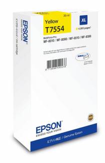 Epson T7554 Gul 4000 sider Bl&aelig;k
