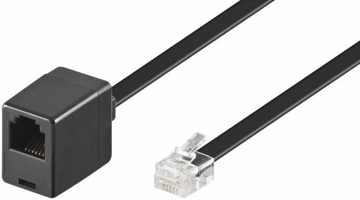 wentronic goobay 3m Forl&aelig;ngerkabel til telefon Sort