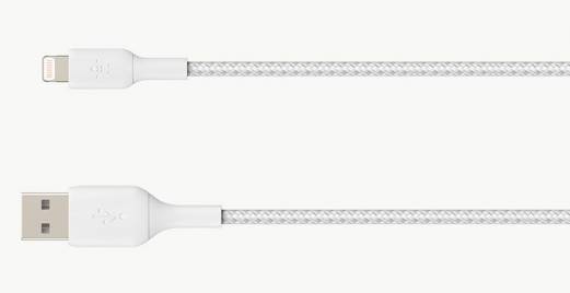 Lightning USB-A Cable Braid 0.15M White