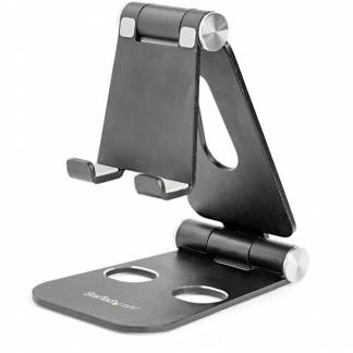 StarTech.com Phone and Tablet Stand - Foldable Universal Mobile Device Holder - Smartphones/Tablets - Adjustable Cell Phone Stand for Desk Skrivebordsstander Sort P/N DK30CHPH