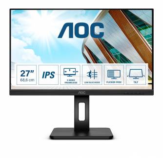 AOC Q27P2Q 27 2560 x 1440 (2K) VGA (HD-15) HDMI DisplayPort 75Hz Pivot Skærm