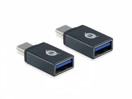 Conceptronic DONN03G DONN USB-C to USB-A OTG Adapter 2-Pack, USB 3.1 Gen 1, Male/ Female, Black]