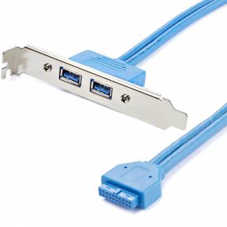 StarTech.com 2 Port USB 3.0 A Female Slot Plate Adapter - USB 3.0 motherboard Adapter - USB 3 plate - USB 3.0 header Adapter (USB3SPLATE) USB-panel 50cm Bl&aring;