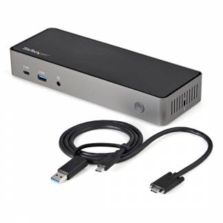 StarTech.com USB-C & USB-A Dock - Hybrid Triple Monitor Laptop DisplayPort & HDMI 4K 60Hz/85W PD/6x USB/GbE/USB 3.1 Gen 2 (DK31C3HDPDUE) Dockingstation