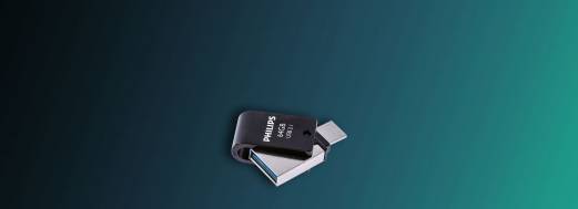 Philips FM64DC152B 64GB USB 3.1 / USB-C USB stick Sort S&oslash;lv