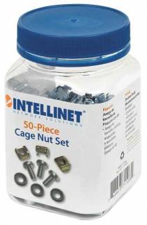 Intellinet Cage Nut Set, 50 pieces Rack skruer, møtrikke og pakningsskiver