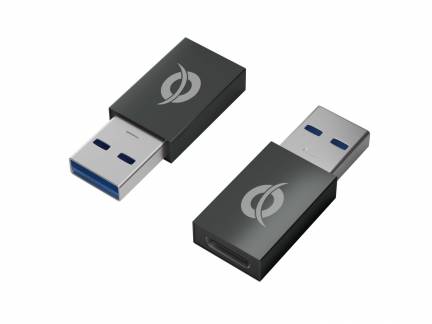 Conceptronic DONN10G DONN USB-A to USB-C Adapter 2-Pack, USB A, USB C, Black
