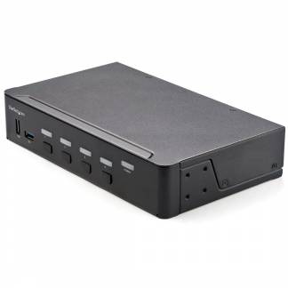 StarTech.com 4 Port HDMI KVM , Single Monitor 4K 60Hz Ultra HD HDR, Desktop HDMI 2.0 KVM  2 Port USB 3.0 Hub (5Gbps) & 4x USB 2.0 HID Ports, Audio, Hotkey ing, TAA - KVM   ing (SV431HU34K6) KVM / audio-switch Desktop Monterbar på stativ