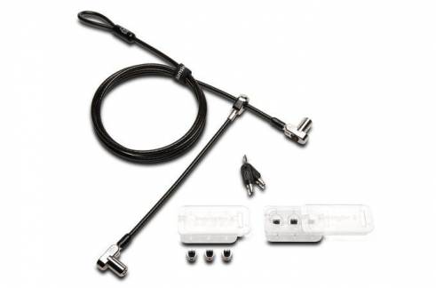 Kensington Universal 3-in-1 Keyed Cable Lock - Twin Lockheads Sikkerhedskabelsl&aring;s