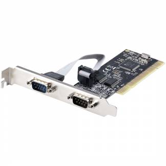 StarTech.com 2-Port PCI RS232 Serial Adapter Card, PCI Serial Port Expansion Controller Card, PCI to Dual Serial DB9 Card, Standard (Installed) & Low Profile Brackets, Windows/Linux - Dual Port PCI Serial Card (PCI2S5502) Seriel adapter PCI