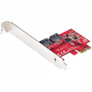 StarTech.com SATA PCIe Card, 2 Port PCIe SATA Expansion card, 6Gbps SATA Card, Full/Low Profile, PCI Express to SATA Adapter, ASM1061 Non-Raid SATA Controller Card - PCIe to SATA Converter (2P6G-PCIE-SATA-CARD) Lagringskontrol