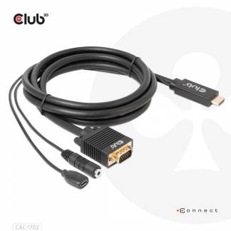 Club 3D Videoadapterkabel HDMI / VGA / audio 2m Sort