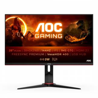 AOC Gaming U28G2XU2/BK 28 3840 x 2160 (4K) HDMI DisplayPort 144Hz Pivot Skærm