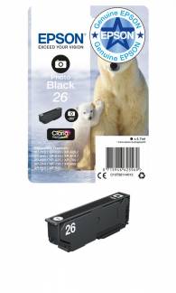 Epson 26 Foto-sort Bl&aelig;k C13T26114022