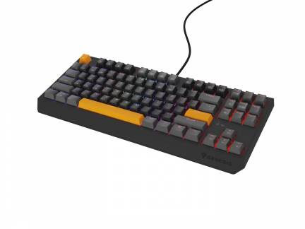 GENESIS Thor 230 TKL tastatur Spil USB + RF Wireless + Bluetooth QWERTY Sort, Gr&aring;, Orange