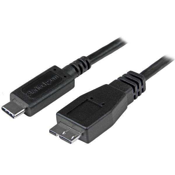 StarTech.com USB C to Micro USB Cable 0.5m - USB 3.1 Type C to Micro USB Type B Cable - Micro USB 3.1 to USB-C - Thunderbolt 3 Compatible (USB31CUB50CM) USB Type-C kabel 50cm Sort