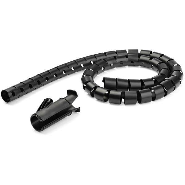 StarTech.com 2.5m (8.2ft) Cable Management Sleeve - 1.8 Diameter - Expandable Coiled Cord Organizer w/ Cable Loading Tool (CMSCOILED4) 2.5m Sort