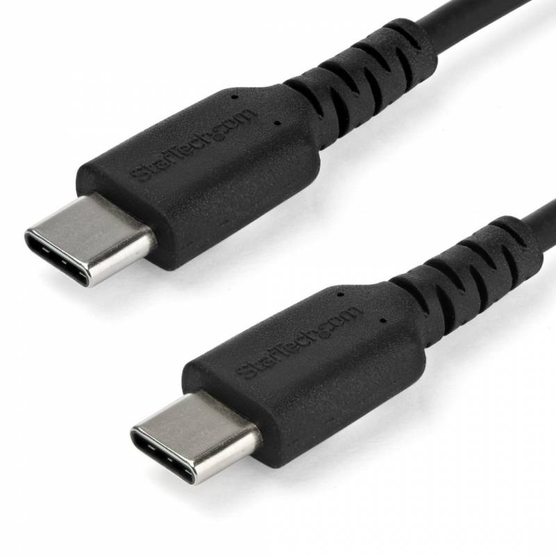 StarTech.com 1m USB C Charging Cable, Durable Fast Charge & Sync USB 2.0 Type C to USB C Laptop Charger Cord, TPE Jacket Aramid Fiber M/M 60W Black, Samsung S10, S20 iPad Pro MS Surface - Heavy Duty and Rugged USB Type-C kabel 1m Sort