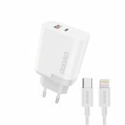  22.5 Watt Adapter, 1xUSB-C + 1xUSB-A + Cable