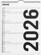 Familiekalender Black and whit e 5 kol. 2026 