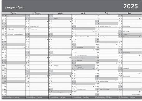 Basic kontorkalender A4 2025