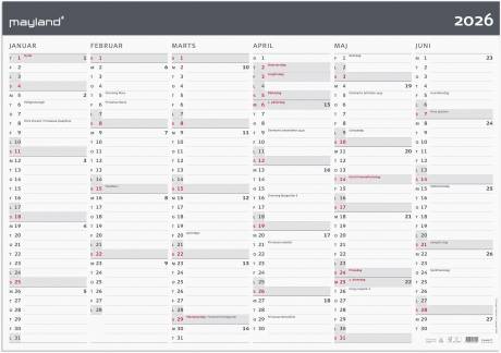 Kæmpekalender Moderne 2x6 mdr. papir rør 2026 