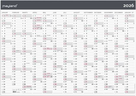 Kæmpekalender Moderne 1x13 mdr . papir rør 2026 