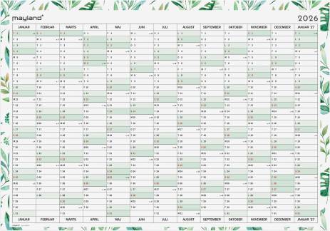 Kæmpekelander whiteboard 1x13 mdr. 2026
