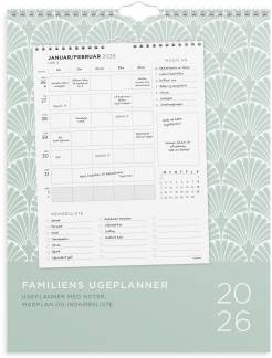 Familiekalender Ugeplan m. lister 2026
