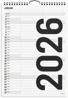 Familiekalender Black and white 2 kol. 2026