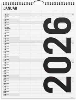 Familiekalender Black and whit e 5 kol. 2026 