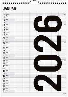 Familiekalender Black and white 7 kol. 2026