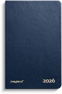 Lommekalender uge blå kunstskind indbundet 2026