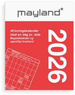 Broderikalender m/split og bagsidetekst 2026