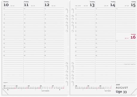 System A5 ugekalender højformat REFILL 2026