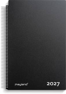 Aftalekalender Mayland A4 dag sort PP-plast 2027 27220000