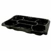 Gourmet bakke plast 7-rum sort incl låg klar 245x350x35mm.