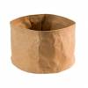 Brødkurv Ø17x11 cm Kraftg foldbar papirspose Læderlook Brun