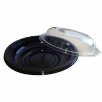 Salatsk&aring;l Bowl 800 ml &Oslash;225x44 mm med l&aring;g APET Sort
